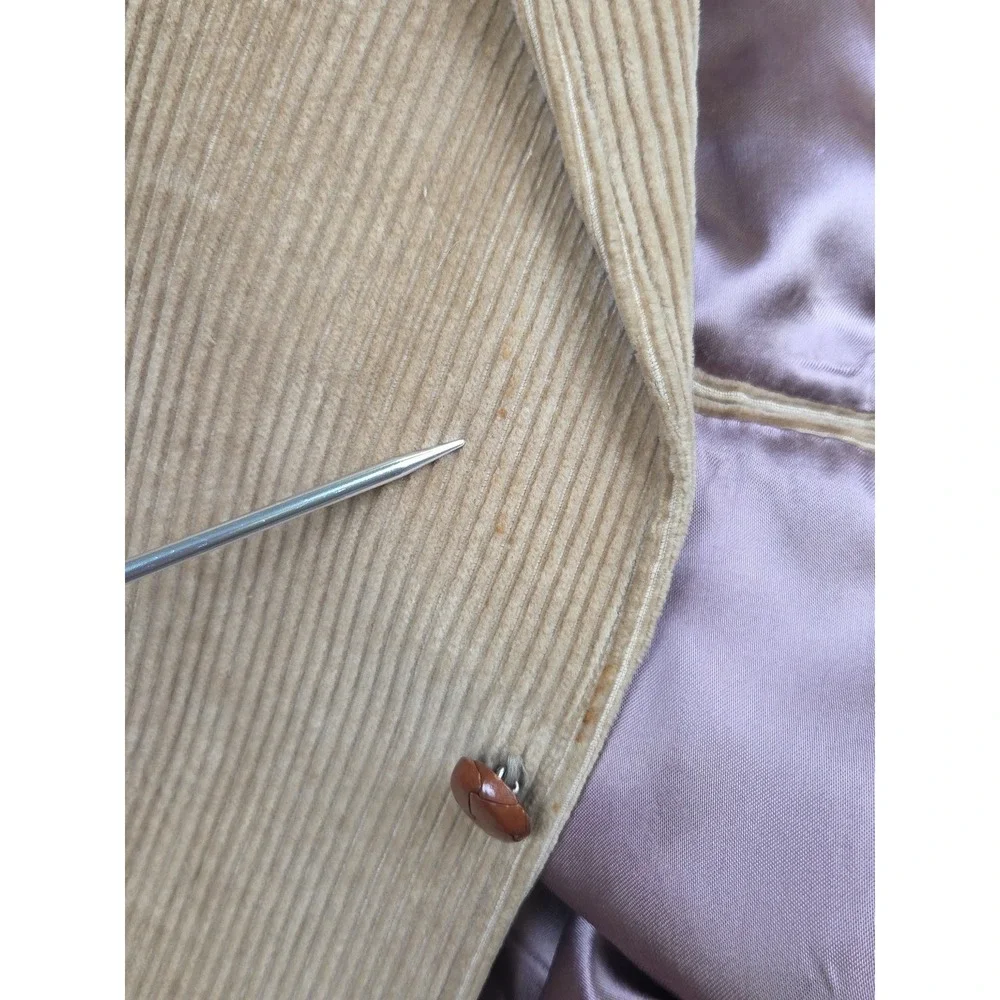 Vtg English‎ Manor Corduroy Suede Elbow Patch Sport Coat Blazer Tan Men's 42R